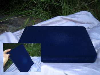 blue velvet presentation box for custom checker set