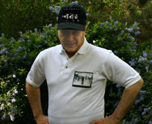 E.J. Gold wearing Academy of Ancient Dance T-shirt